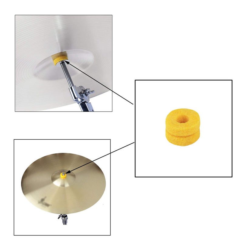 lasenersm 20 Pieces Assorted Color Drum Cymbal Felts Drum Felt Pads Drum Kit Cymbal Felt Pads Percussion Pad Replacement for Shelf Drums Kit Set Musical Instrument Accessory - Image 4